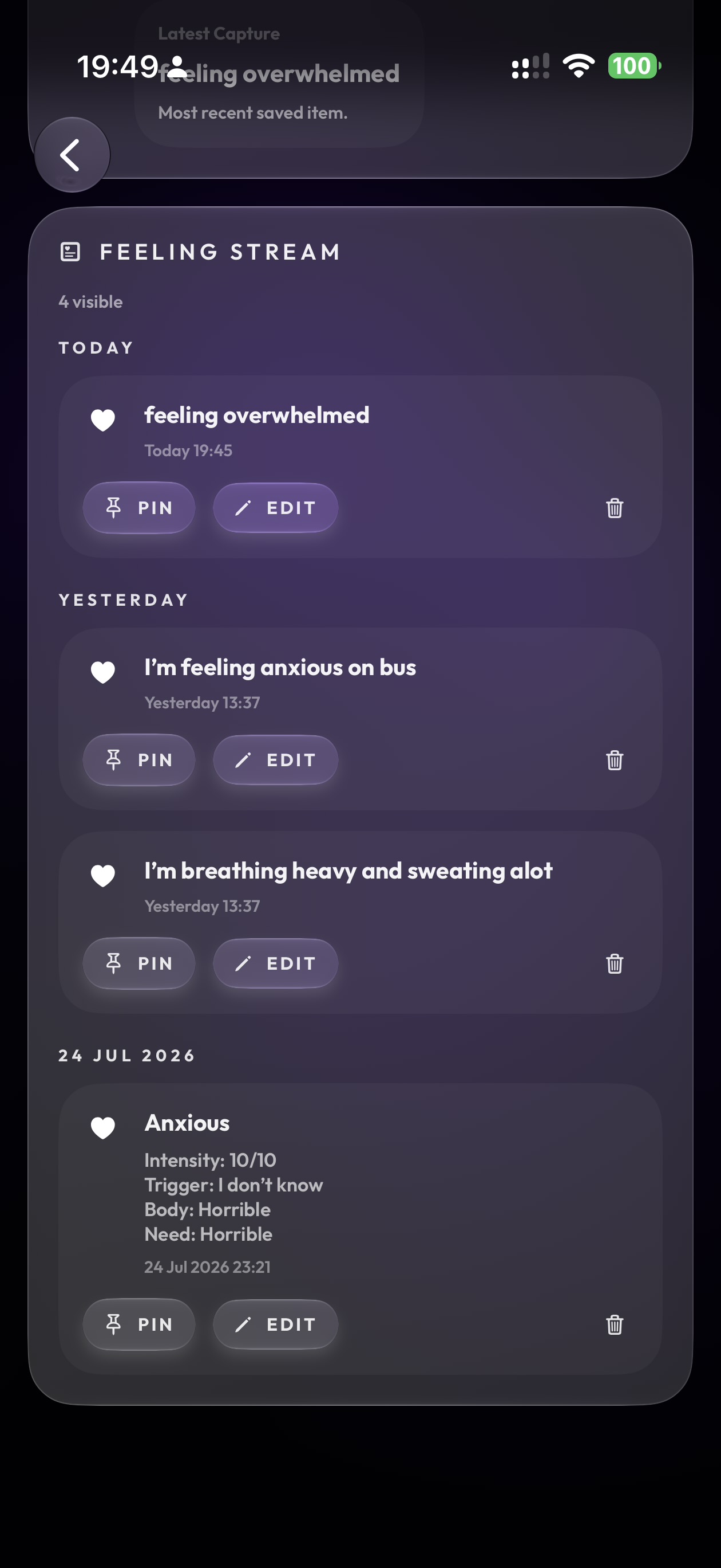 Aethyr Feeling Stream on iPhone