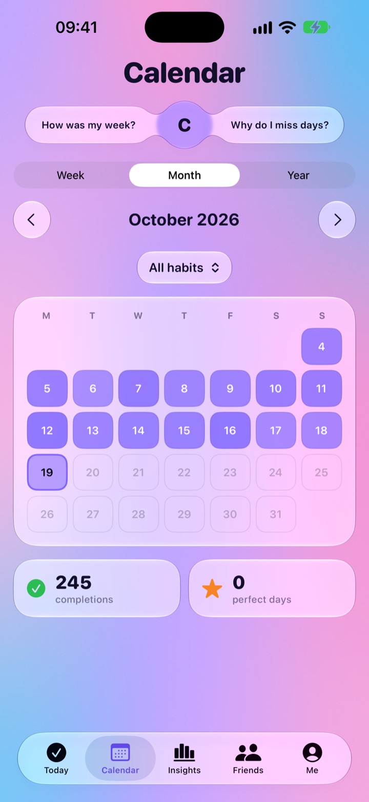 Calendar, year view