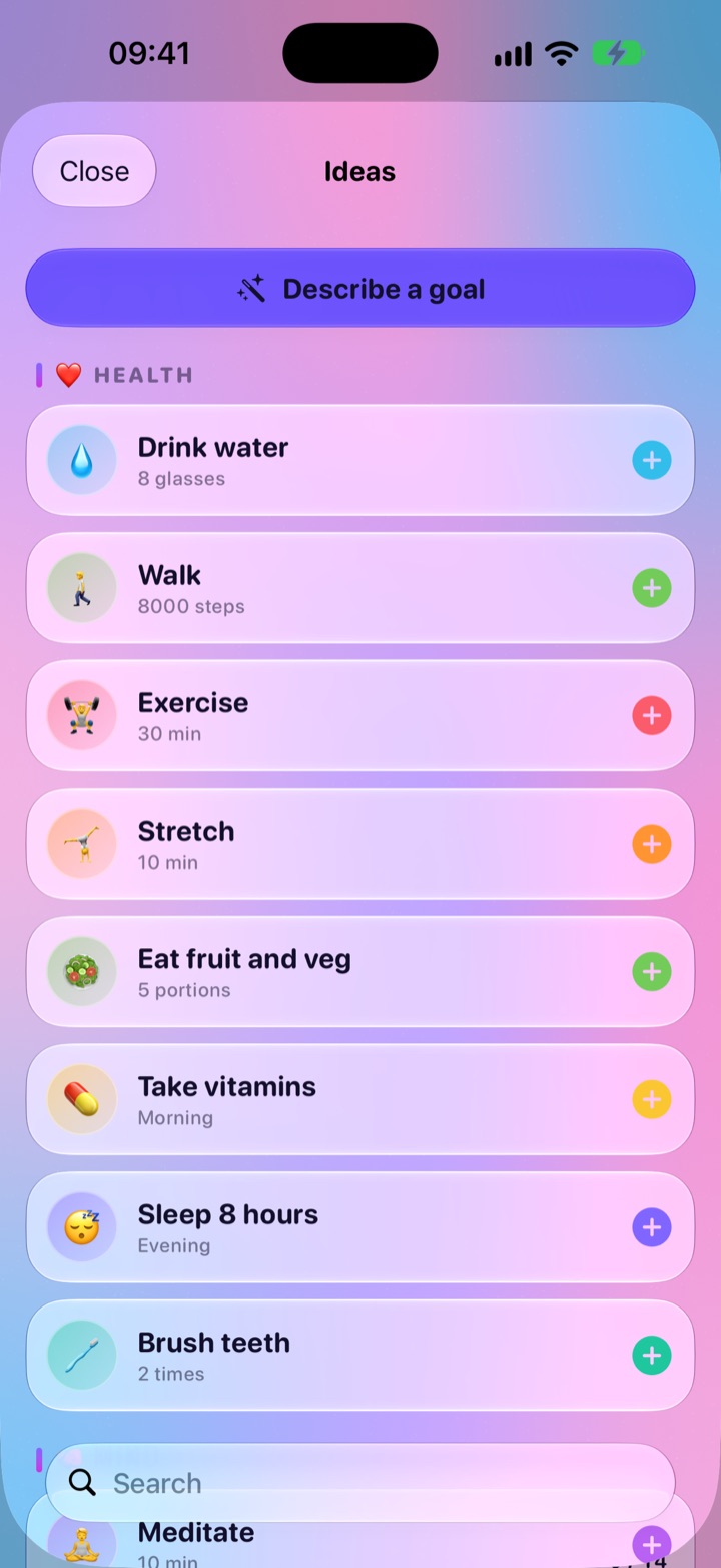 Ready-made habit ideas