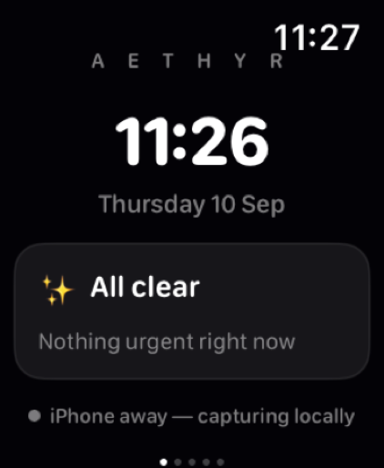 Aethyr Day Ahead on Apple Watch